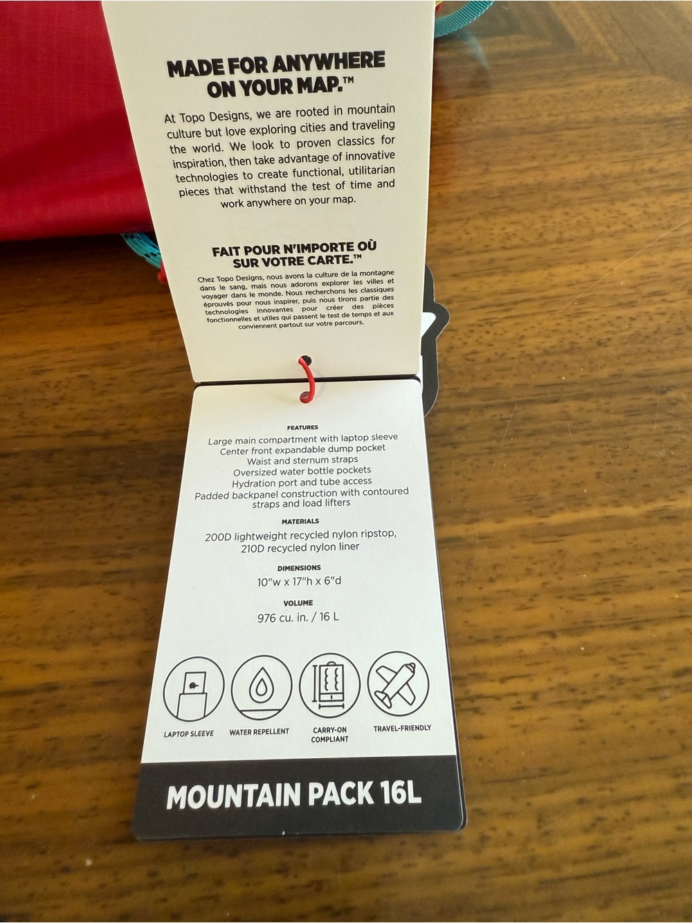 Topo Designs mountain pack 16l - Picture 5 of 8
